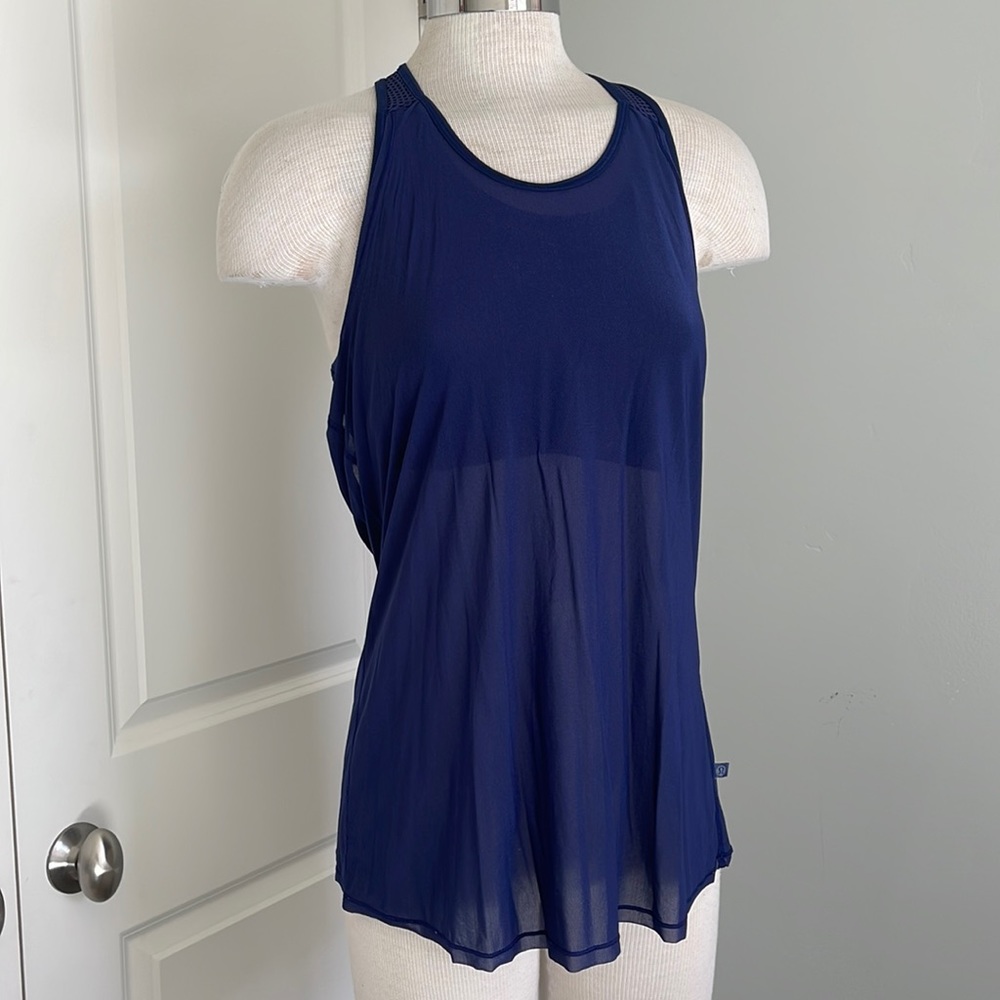 Lululemon Navy Blue Sheer Tank Top Size M
